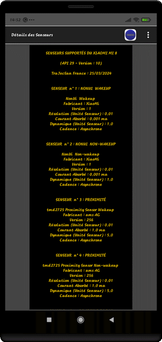 &Eacute;TATS SENSEURS