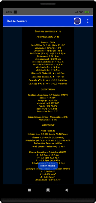 &Eacute;TATS SENSEURS