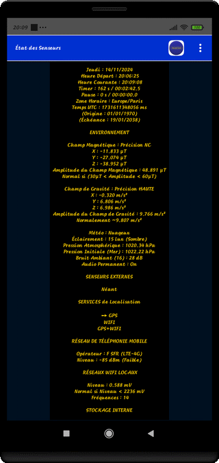 &Eacute;TATS SENSEURS