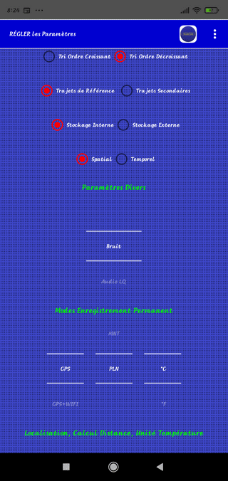 TraJecSan : Régler Paramètres
